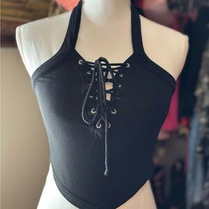 Killstar Lace-Up Halter Top